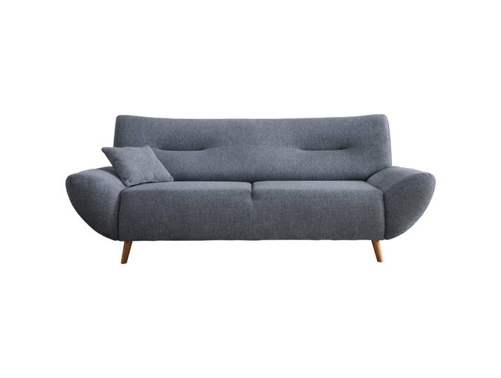 3-Sitzer-Sofa, Hellblau, 205x81x90 cm, Holz & Textil, Schaumstoff-Polsterung, Modern, MID.YOU