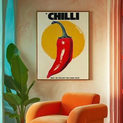 Uplift Essentials Elite Amore Green Striped Canvas Wine & Pepper Wall Art Poster style 2 20 X 30 In