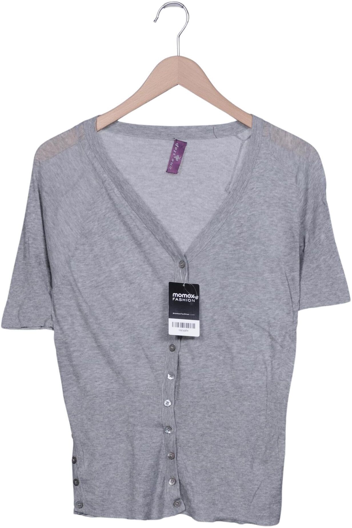 One Step Damen Strickjacke, Grau, Gr. XL, Baumwolle - Second Hand