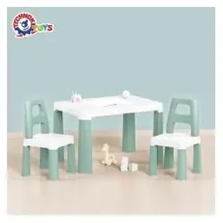Technok, Kinderstuhl + Kindertisch, Grüner Kindertisch mit zwei Stühlen (Kinderstuhl, Kindertisch)