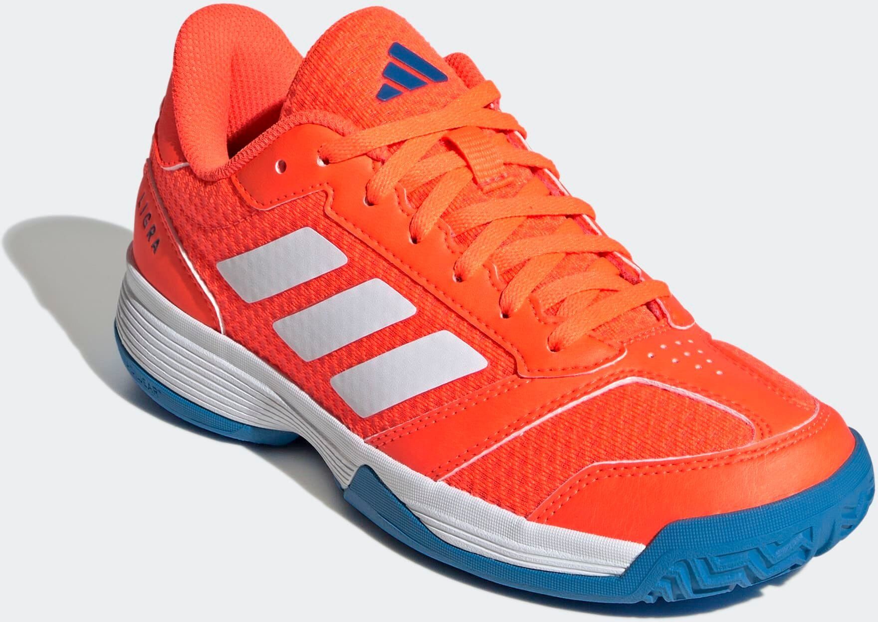 Hallenschuh ADIDAS PERFORMANCE "LIGRA 8 INDOOR KIDS", Mädchen, Gr. 38, orange (team solar orange, cloud weiß, cloud weiß), Synthetik, Textil, Schuhe Hallenschuh team solar orange, cloud weiß, cloud weiß 38