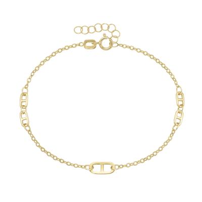 Armband LUIGI MERANO "Ankerkette mit Elementen, Gold 375", gold, Armbänder, Damen, 18cm, Armband
