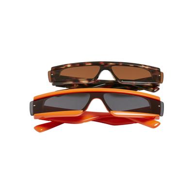 Sonnenbrille URBAN CLASSICS "Urban Classics Unisex Sunglasses Alabama 2-Pack", Damen, braun (orange, braun), Sonnenbrillen Sonnenbrille