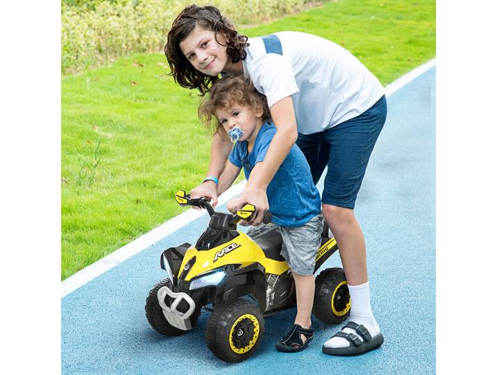 HOMCOM Quad Enfant Lumineux Sonore Jaune/Noir
