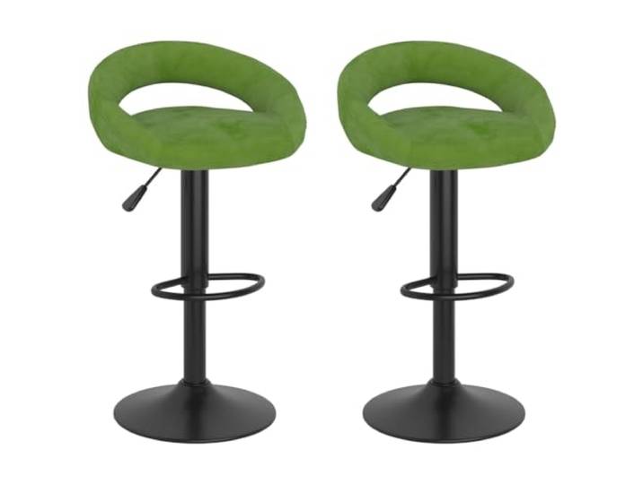 HKLGBVCR Barhocker, Samt, grün, 2-teilig, höhenverstellbar, Stahl Weicher Velours-Sitz, robuster Stahlfuß, leichtgängiger Gasheber, integrierte Fußstütze, max. Belastung 110 kg