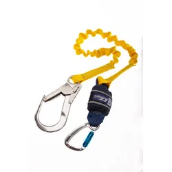 3M DBI-SALA EZ Stop Expander Verbindungsmittel mit Bandfalldämpfer, Länge: 1,25 m, Stretch-Material, Twist-Lock Aluminium-Karabiner Öffnungsweite 20 mm, Aluminium-Gerüsthaken Öffnungsweite 60 mm, 3M Connected Safety-ready RFID Tag für Inspe... , 1,25 m