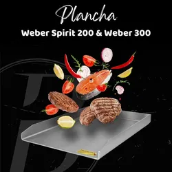 Plancha | Grillplatte | Edelstahl V2A | Weber Spirit 200 & Weber 300 | 26,0 x 44,3cm