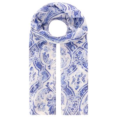 Schal ZWILLINGSHERZ "Muster", Damen, blau, Web, Obermaterial: 100% Polyester, Modetücher Schal, modernes Muster, leichtes Material