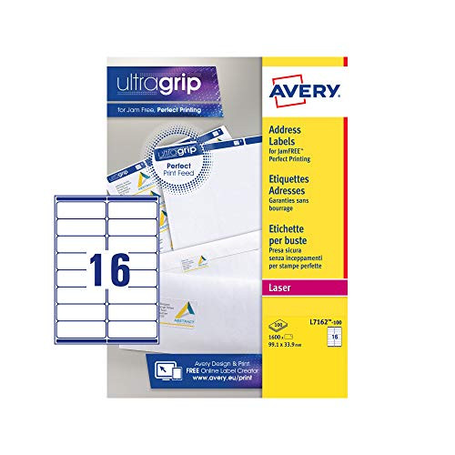 Avery L7162-100 adreslabels Wit