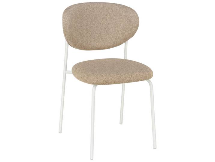 Connubia Stuhl, Weiß, Graubraun, Metall, Rundrohr, 50x80.5x54 cm, Stoffauswahl, Esszimmer, Stühle, Esszimmerstühle, Vierfußstühle