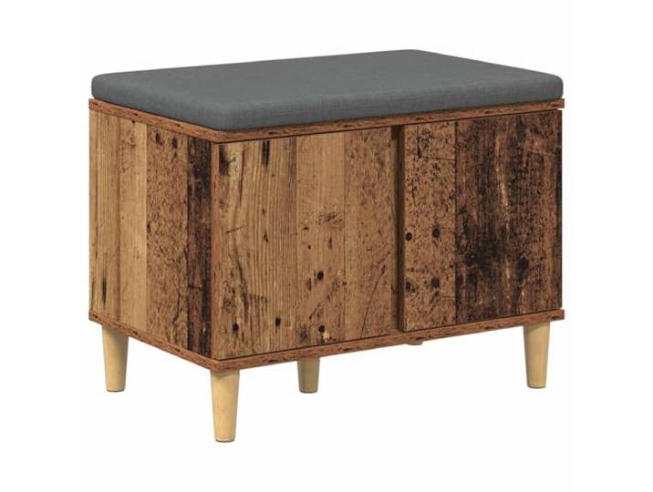 HBBMGYD Eingangsbank mit Kissen, Antikholz, 60 x 38 x 46 cm Weiche Kissen, abnehmbarer Bezug, Schiebe-Design, Aufbewahrungsregal, konische Füße, moderner Stil