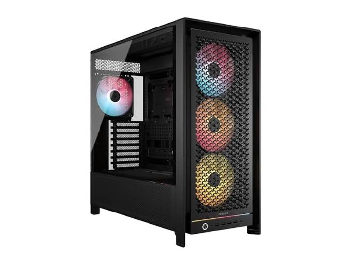 CORSAIR FRAME 5000D RS ARGB Modulaire Mid-Tower PC-Behuizing – 4 voorgeïnstalleerde RS ARGB-ventilatoren, InfiniRail™-ventilatormontagesysteem, Project Stealth – Zwart