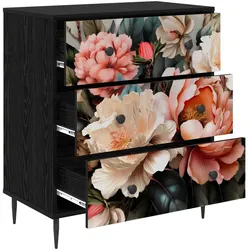 vidaXL, Kommode + Sideboard, Kommode BORNE Licht Pfingstrose Druck 66 x 36,5 x 76 cm (36.50 x 66 x 76 cm)