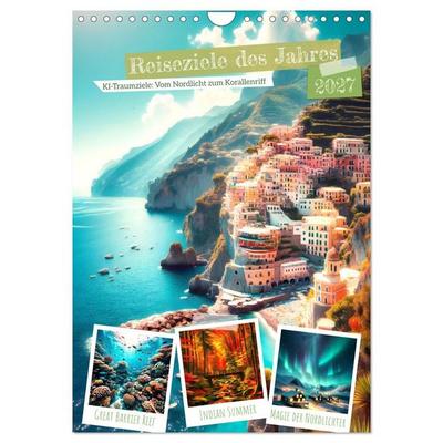 Reiseziele des Jahres - vom Nordlicht bis Korallenriff: 12 Traumziele (Wandkalender 2027 DIN A4 hoch), CALVENDO Monatskalender