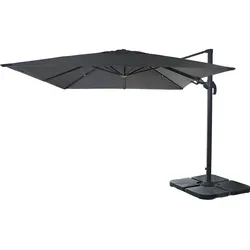 Décoshop26 - Professioneller Restaurant-Sonnenschirm für Gartenterrasse 3x3m (Ø4,24m) schwenkbar Polyester-Aluminium/Stahl 23kg 04_0003444