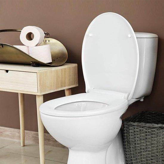 Markenlos Toiletzitting Klassiek Wit - Ovaal Thermoplast met Softclose en Quick Up & Clean-functie