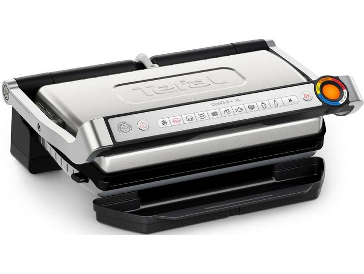 Tefal Kontaktgrill OptiGrill + XL, erneuerte Kochstufenanzeige, 9 automatische Programme, 2000 W, manuelles Programm, spülmaschinengeeignete Platten GC727D