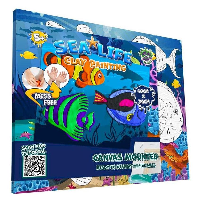 Splat Planet Clay painting on canvas 30x40cm - The Ocean (777680) (777680)
