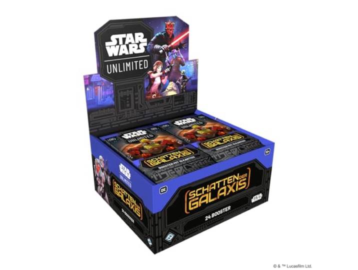 Asmodee, Star Wars: Unlimited Trading Card Game – Schatten der Galaxis Booster Display (24 Booster Packs) – Trading Card Game für Kinder und Erwachsene, Alter 12+, 2+ Spieler, 20 Minuten, Deutsch