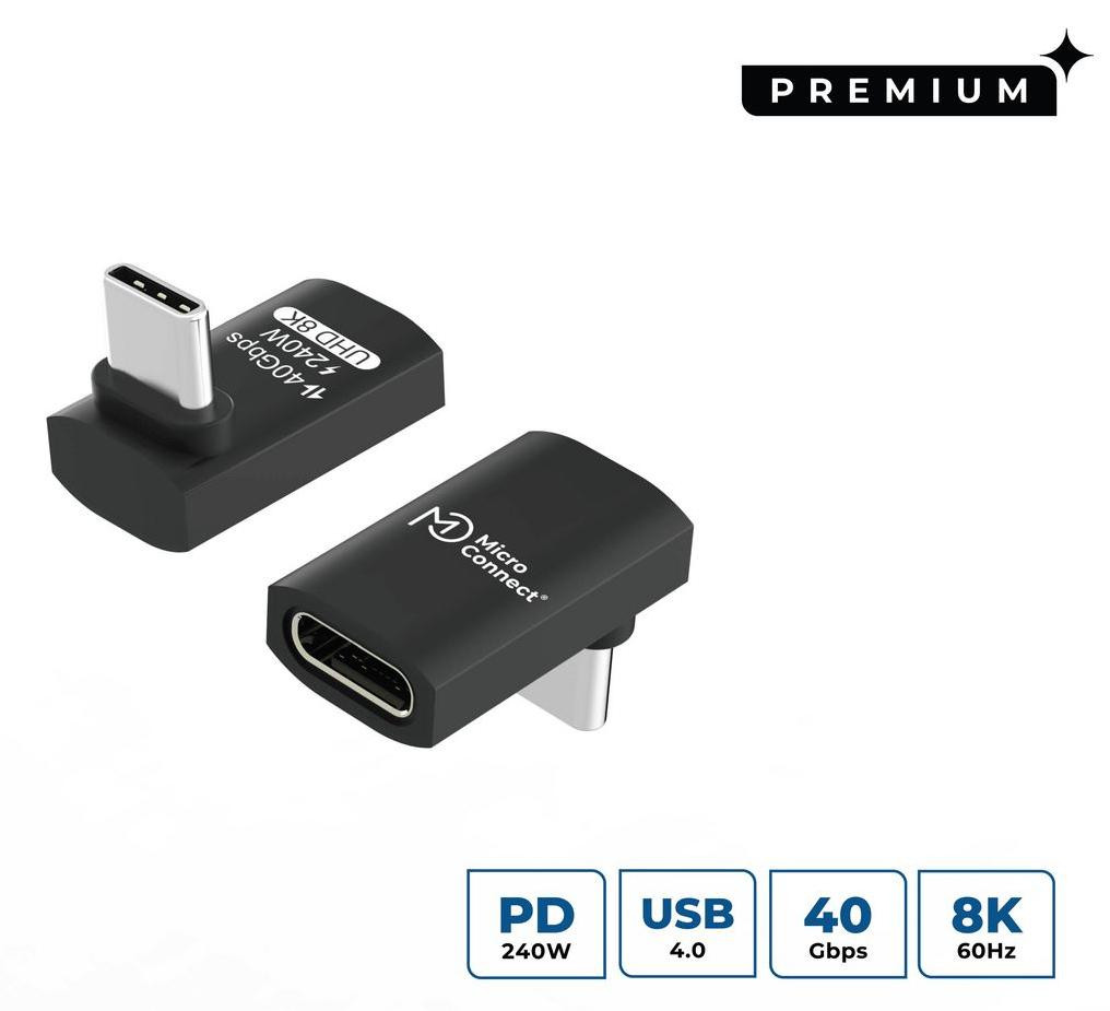 Microconnect USB4-CCFAS90-240W USB-C naar USB-C kabel, USB4 Gen 3x2, Zwart