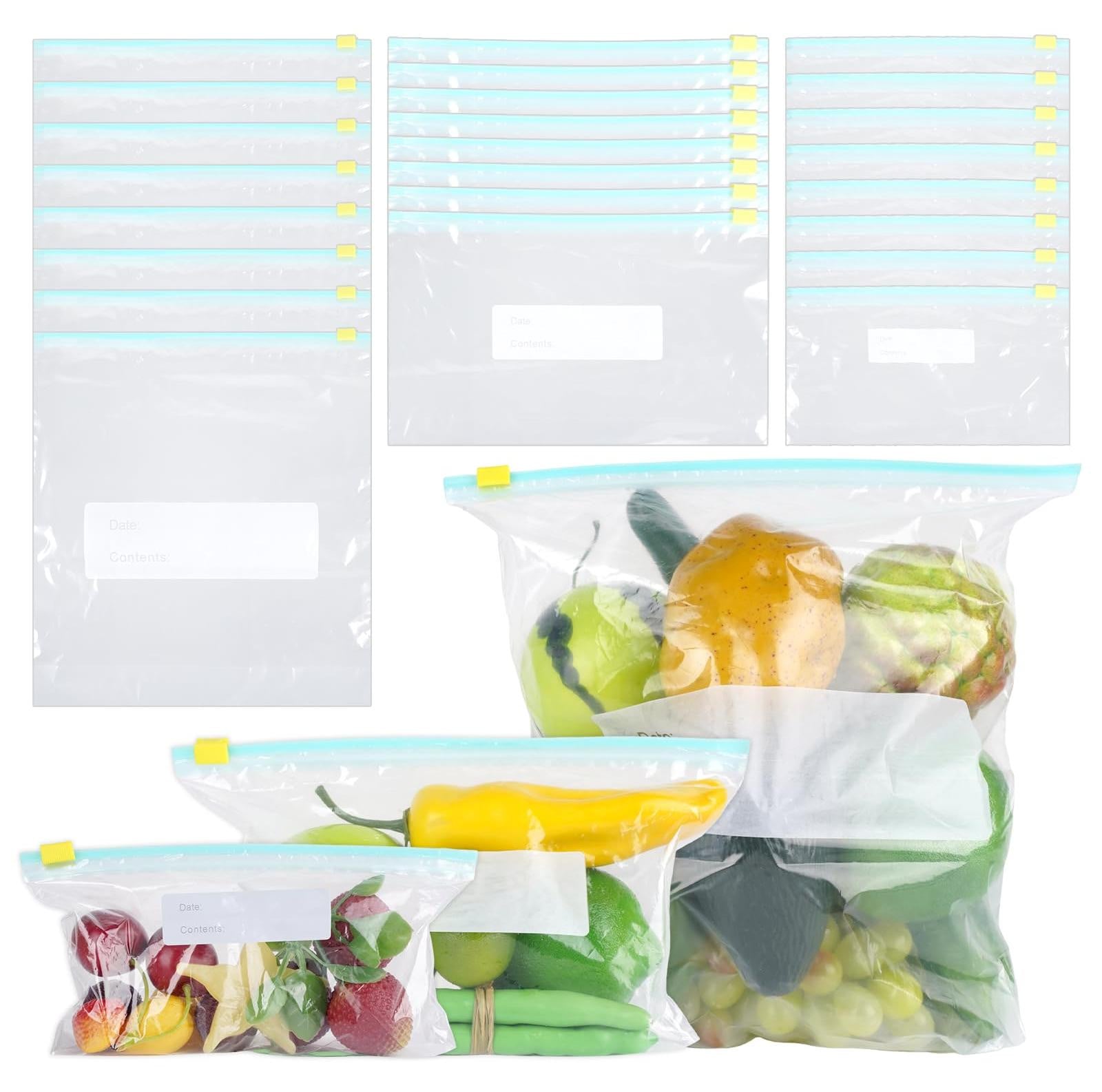 Solidchoice Set van 45 Herbruikbare Gefrierbeutel in Drie Groottes