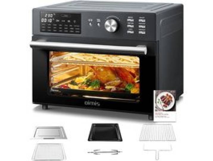 Friteuse sans huile OIMIS 30 L 1800W 21 programmes - Four air chaud gris 6 accessoires
