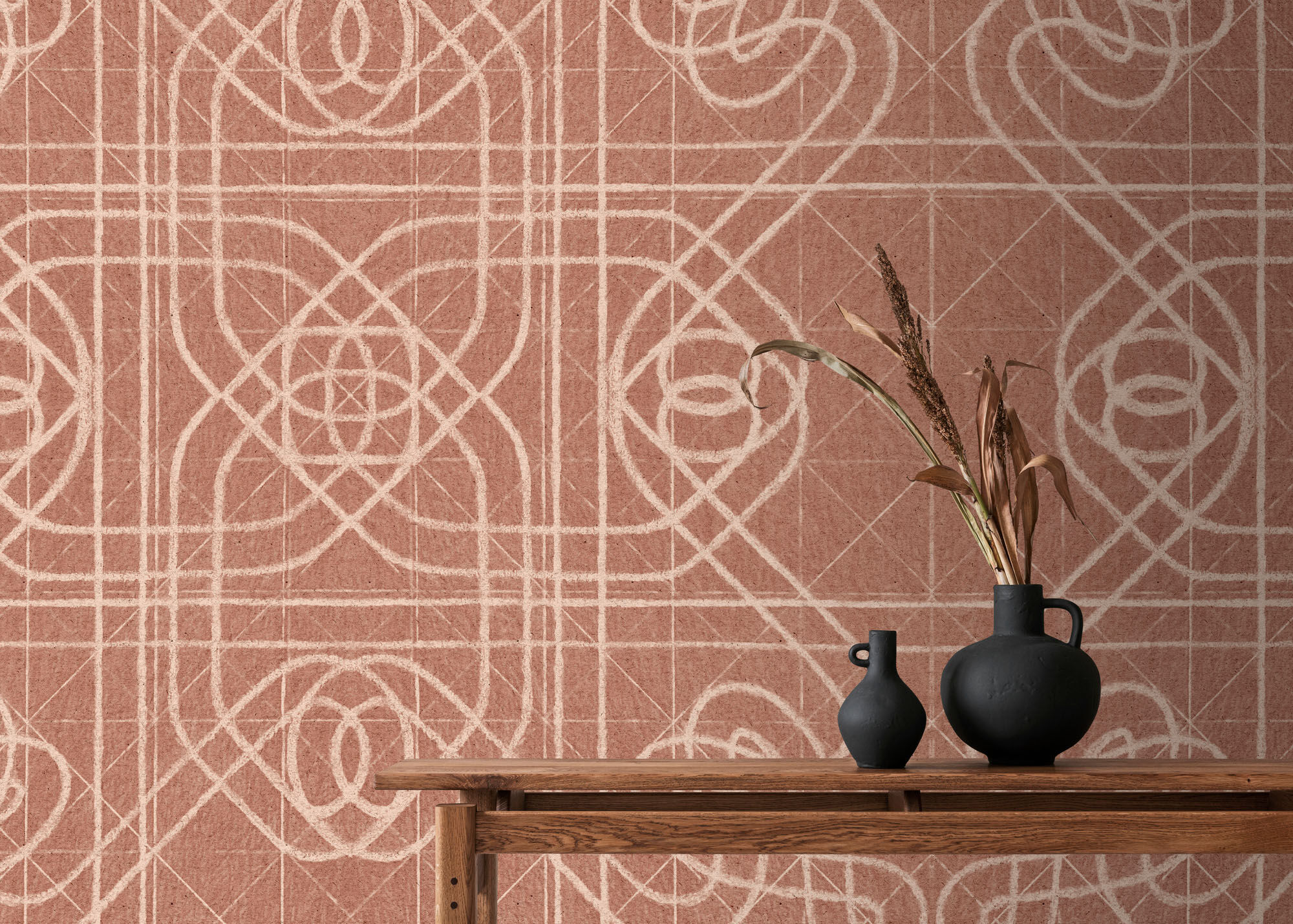 Fototapete LIVING WALLS "Walls by Patel 5 Fototapete Ornamentale Geometrie", braun, B:4m H:0m L:2,7m, Vlies, Tapeten, Ornamentale Geometrie auf 200 g/m² Premium-Vlies