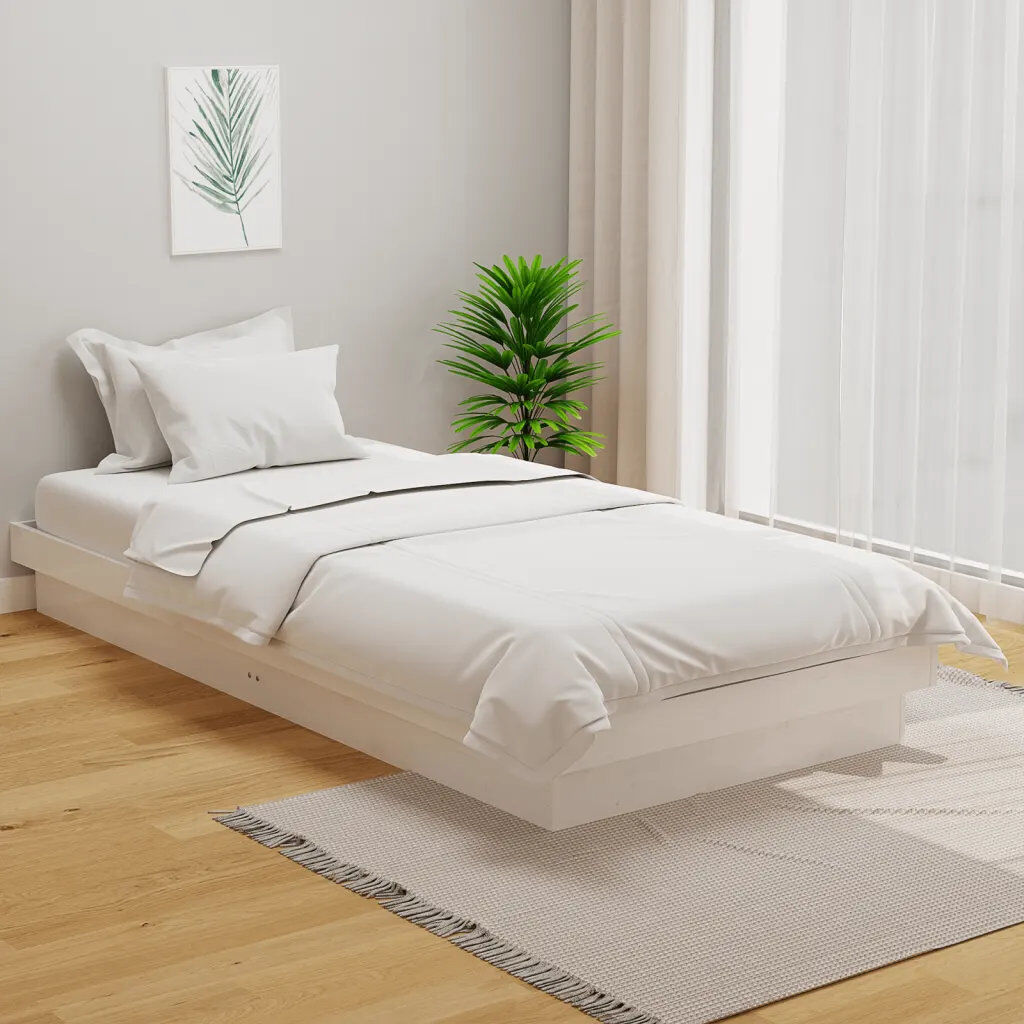17 Stories Jaquita Solid pinewood Bed white Single (3')