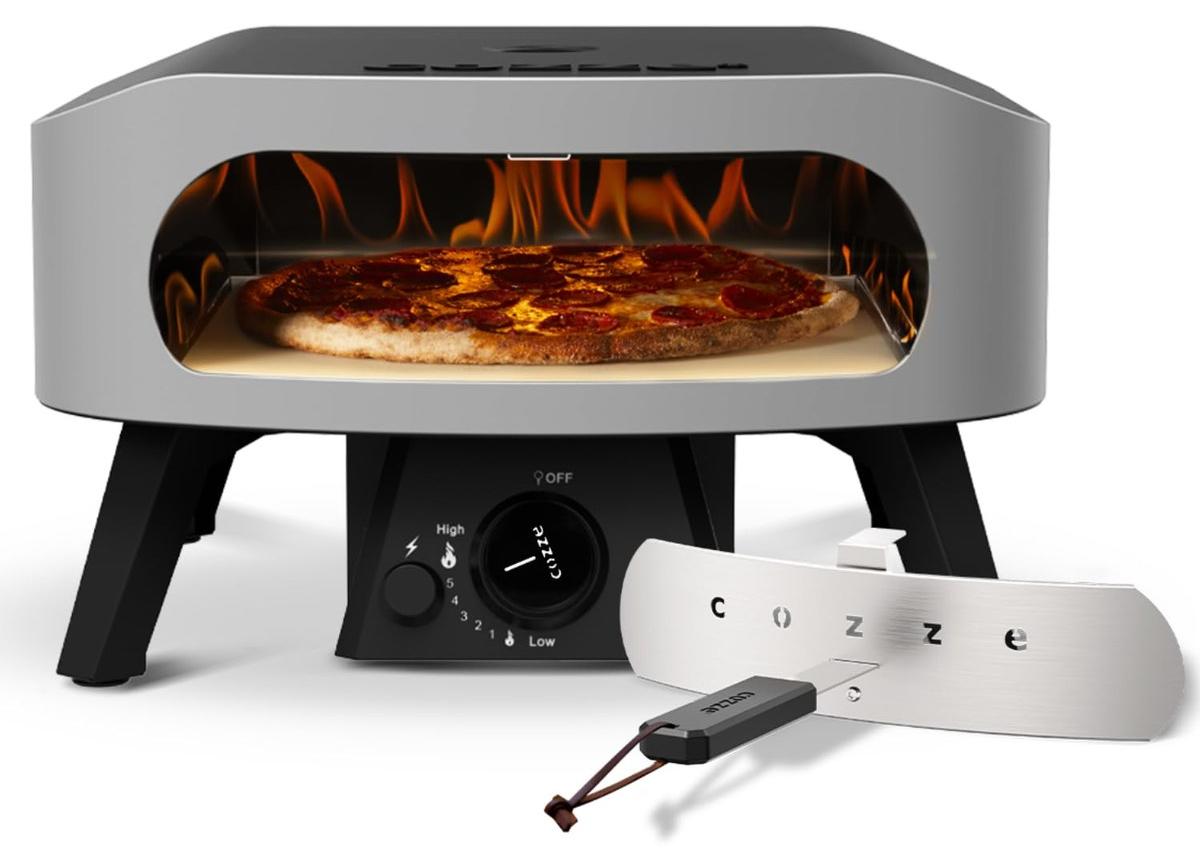 Gasbetriebener Pizzaofen Pizzaofen Pizzaherd - 13 Zoll - 6,0 kW - Cordierit-Pizzastein - Mit Thermometer