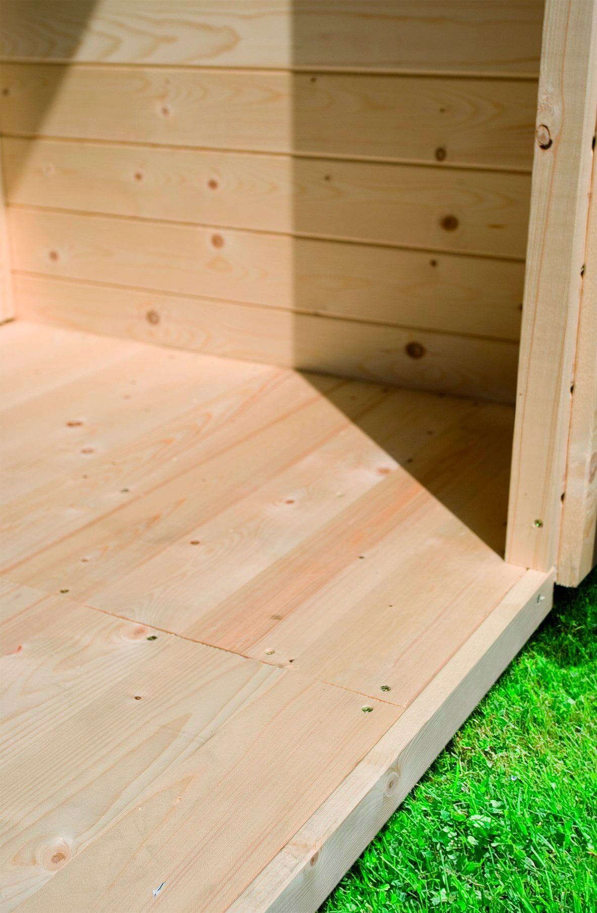 Gartenhaus-Fußboden KARIBU "Bellantis / Stakkato", beige (natur), B:246cm T:246cm, Holzwerkstoff, Gartenhaus-Fußböden, Gartenhaus-Fußboden, für Gartenhäuser