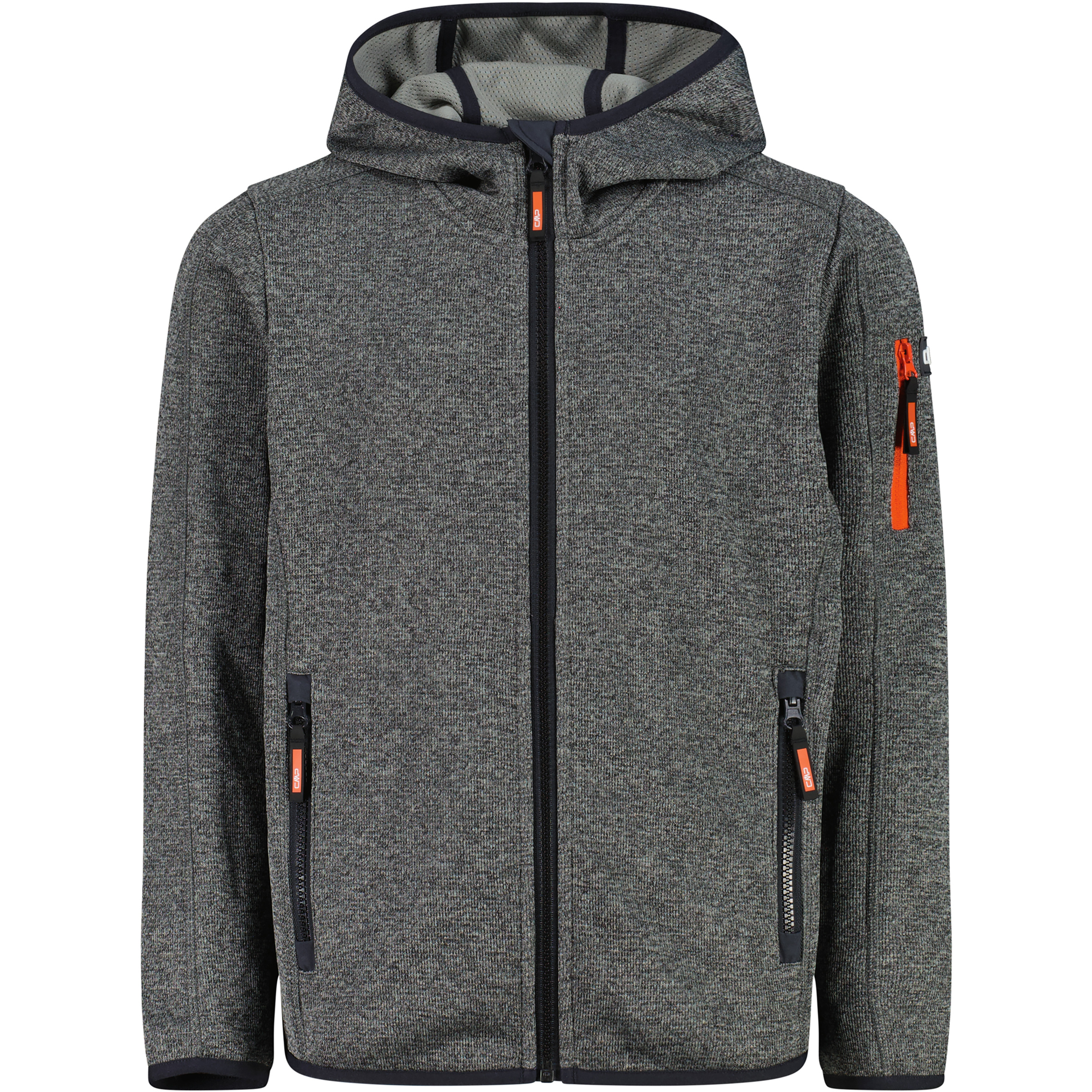 CMP Boys Knit Tech Kinder Fleecejacke grau Größe 140 Trekking Atmungsaktiv