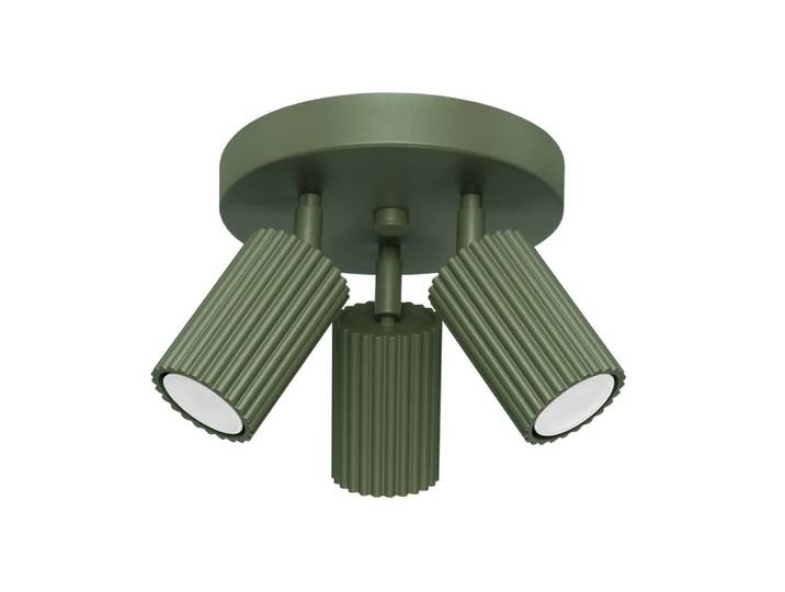 Plafonnier rond avec 3 spots orientables vert
