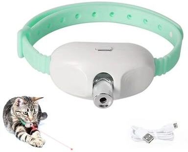 Uplifted Finds Smart Hands Free Automated Laser Cat Teasing Collar green