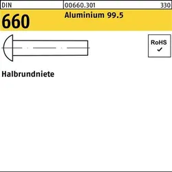 Halbrundniete DIN 660 5x 60 Aluminium 99.5 100 Stück