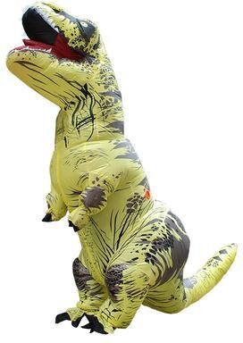 Inspired Deals Adult Inflatable Dinosaur Costume T Rex Halloween Costume With Fan For Parties And Cosplay yellow