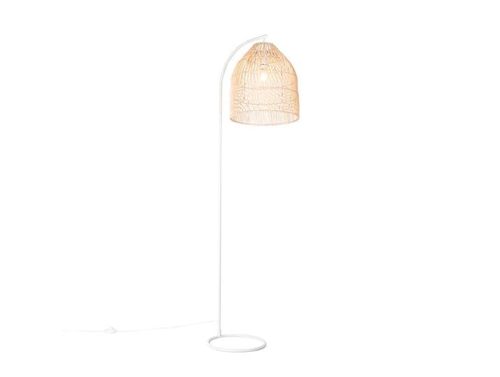 Lampadaire rustique blanc avec rotin - Sam