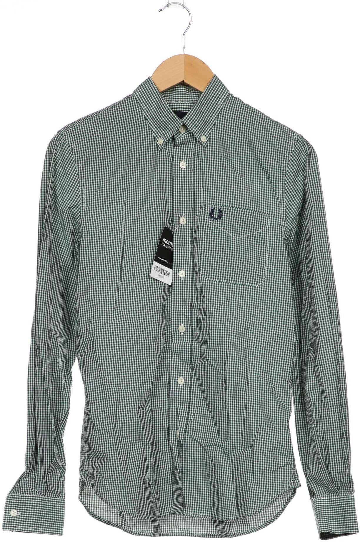 Fred Perry Herren Hemd, Grün, Gr. XS, Baumwolle - Second Hand
