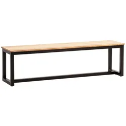 KADIMA DESIGN Esszimmerbank 160x40x45 cm Akazie Massivholz Metall Loft-Style, Esstischbank Holzbank Massiv ohne Lehne, Küchenbank Essbank Industrial, Sitzbank