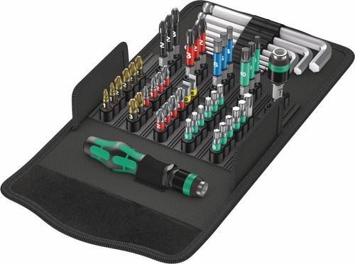 Wera Kraftform Kompakt 100 05057460001 Bit-Set 52teilig Schlitz, Kreuzschlitz Pozidriv, Kreuzschlitz Phillips, Innen-TORX, Innen-Sechskant BiTorsion