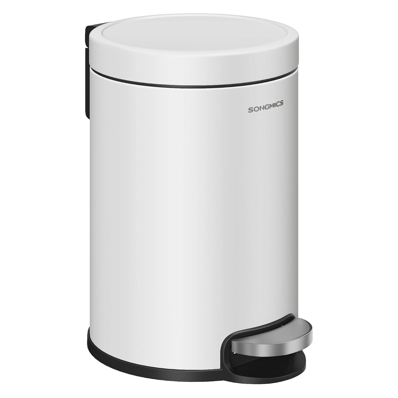 Songmics Badezimmereimer 3 l Treteimer Soft-Close Wolkenweiss (3 l) (LTB013WZ01)