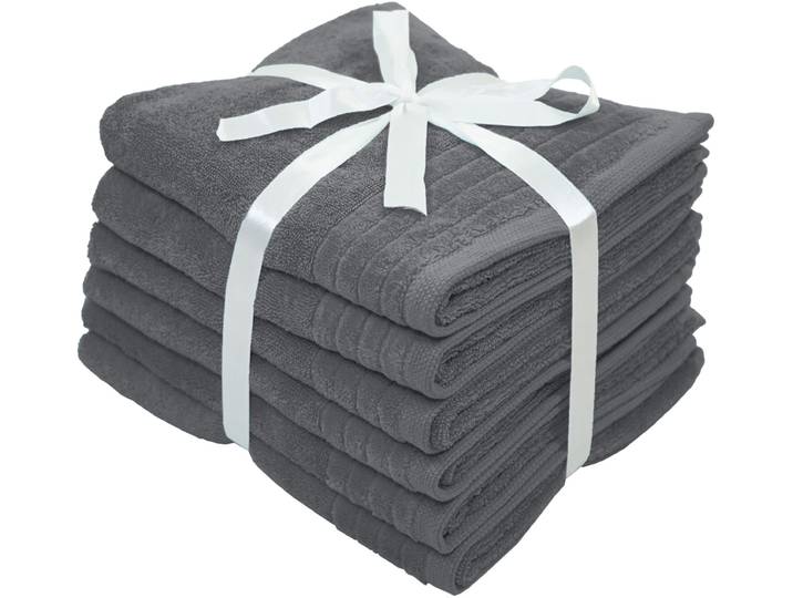 Handtücher OTTO HOME Sanremo Premium, Premium Handtücher, 600 gr/m², 50x100cm , anthrazit, B:50cm L:100cm, Frottier, Frottier, Handtücher, Handtücher, mit Bordüre, flauschig & weich, dicke Qualität, 5 Jahre Garantie
