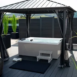 HOME DELUXE Outdoor Whirlpool NIMBUS DELUXE mit Treppe und Thermoabdeckung - 190 x 140 cm für 2 Personen