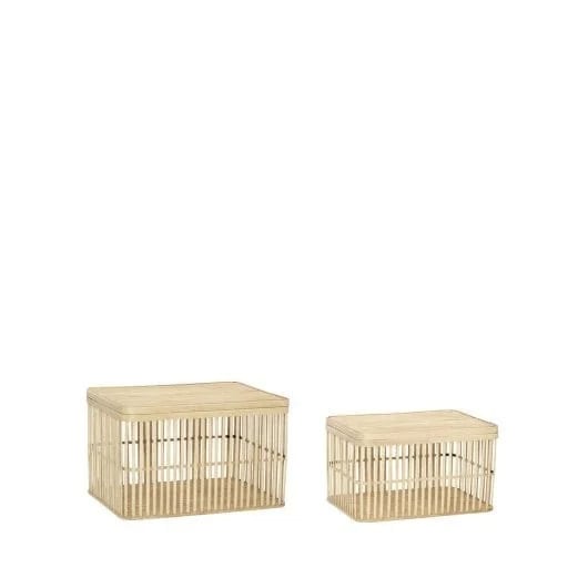 Hubsch Cheery manden set van 2 stuks van bamboe