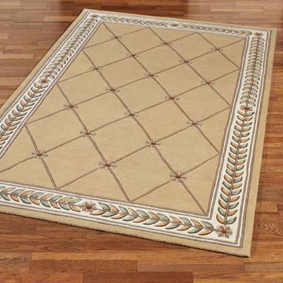 Touch of Class "Fleurette Rectangle Rug, 5'3"" x 8', Gold"