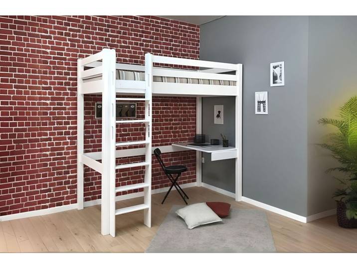 Lit mezzanine haut en 120 avec petit coin bureau ANETO