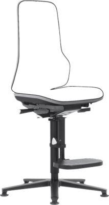 Arbeitsstuhl bimos NEON, Synchronmechanik, Grundmodell ohne Polsterelement, Gleiter + Aufstieg, Flexband grau