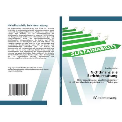 Nichtfinanzielle Berichterstattung, Taschenbuch von Birgit Dornstädter, AV Akademikerverlag, 978-620-0-67117-2