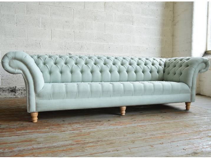 JVmoebel Chesterfield-Sofa Elegantes Sofa in Grün mit Chesterfield-Muster und Holzfüßen, Packung 1 Teile, Made in Europa