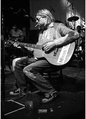 Inspired Finds Kurt Cobain Retro Rock Music Canvas Poster For Bar Cafe & Home Wall Decor acoustic Grunge Session 11.81x15.75in No Frame