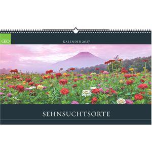 GEO Bildkalender 158901, Sehnsuchtsorte, Jahr 2027, Panorama-Kalender, Landschaft, 58 x 36cm